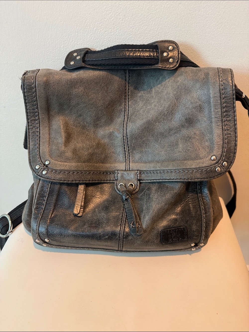 The Sak Ventura Convertible Leather Backpack/Messenger Bag, Distressed Gray